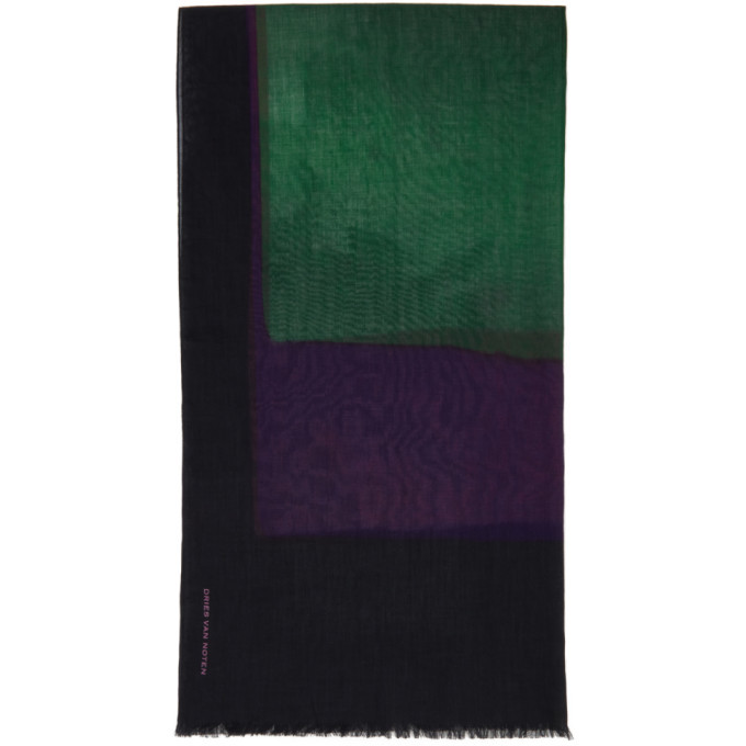 DRIES VAN NOTEN × Len Lye シルク ストール 希少 Dries Van Noten Black and Pink Len Lye Edition Film Scarf