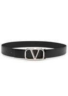 Valentino VLogo Leather Belt Black