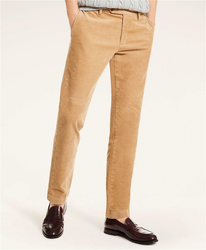 Photo: Brooks Brothers Men's Milano Slim-Fit Fine Wale Corduroy Pants | Beige