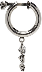 Alexander McQueen Silver Skeleton Clip-On Single Earring