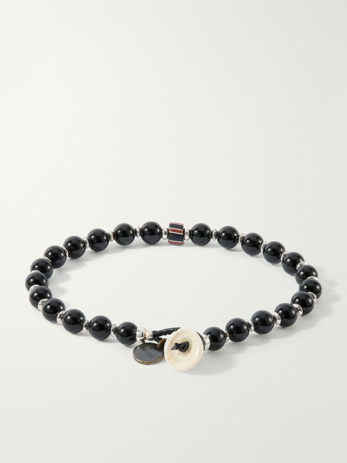 Mikia - Sterling Silver and Onyx Beaded Bracelet - Black