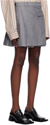 lesugiatelier Gray Pleated Midi Skirt