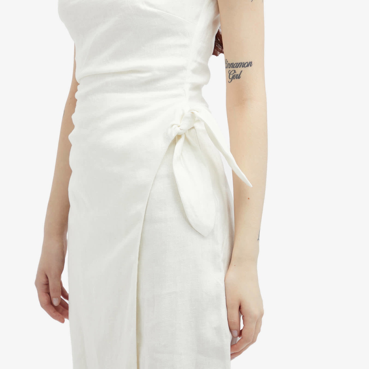 SIR. Women's Tamara Tie Linen Midi Dress in Ivory SIR. SIR. Women's Tamara Tie Linen Midi Dress in Ivory SIR.
