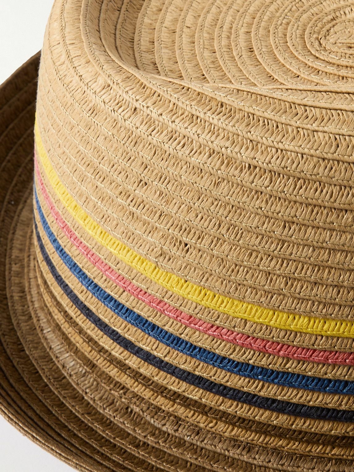 Paul Smith - Striped Raffia Fedora - Brown