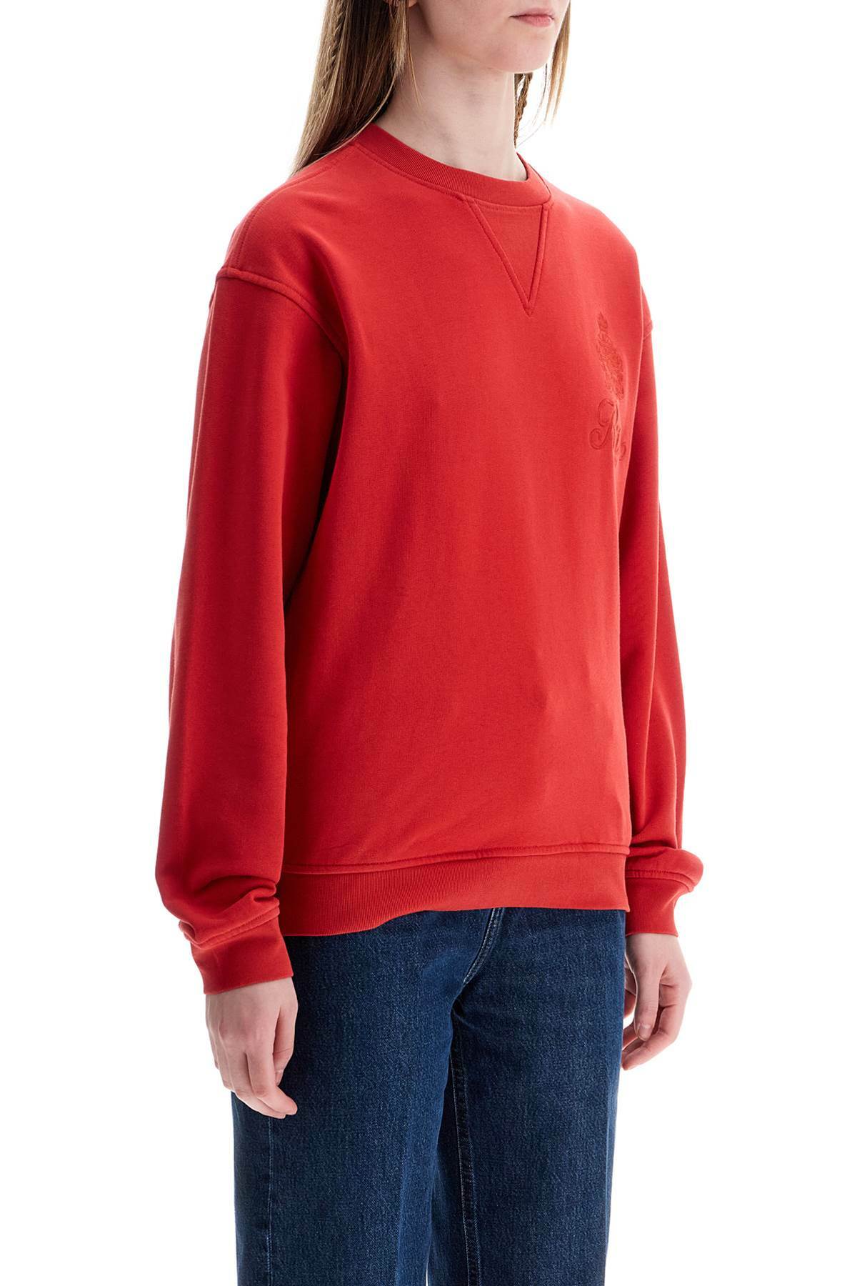 FRAME red cotton sweater with logo embroidery Red