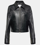 Courrèges Logo leather jacket