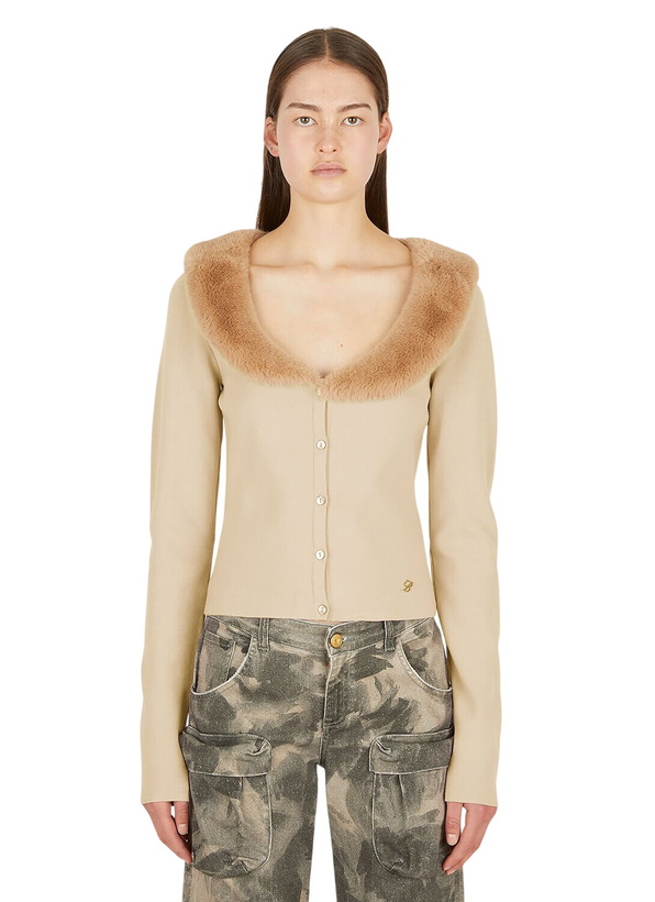 Photo: Blumarine Faux Fur Trim Cardigan