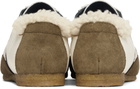 Stefan Cooke Off-White & Brown Slashed Trainer Sneakers