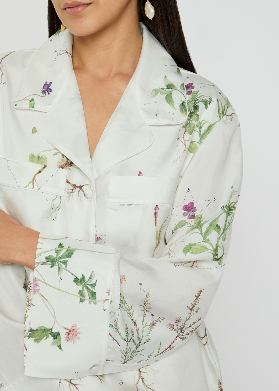 Erdem Printed Silk Pyjama Shirt Multi Floral