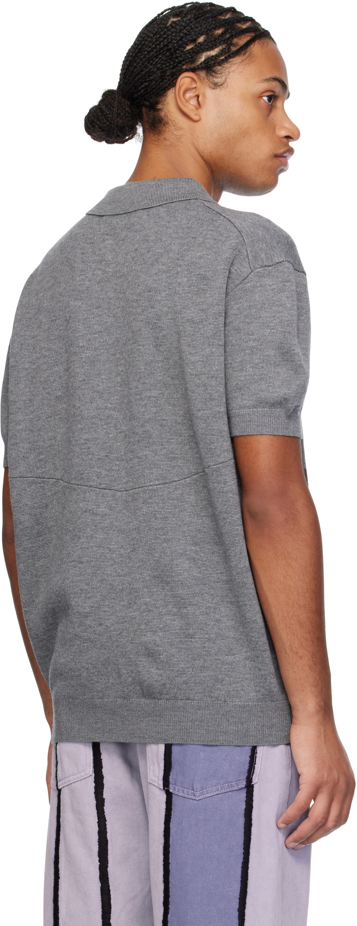 Glass Cypress Gray Knit Polo