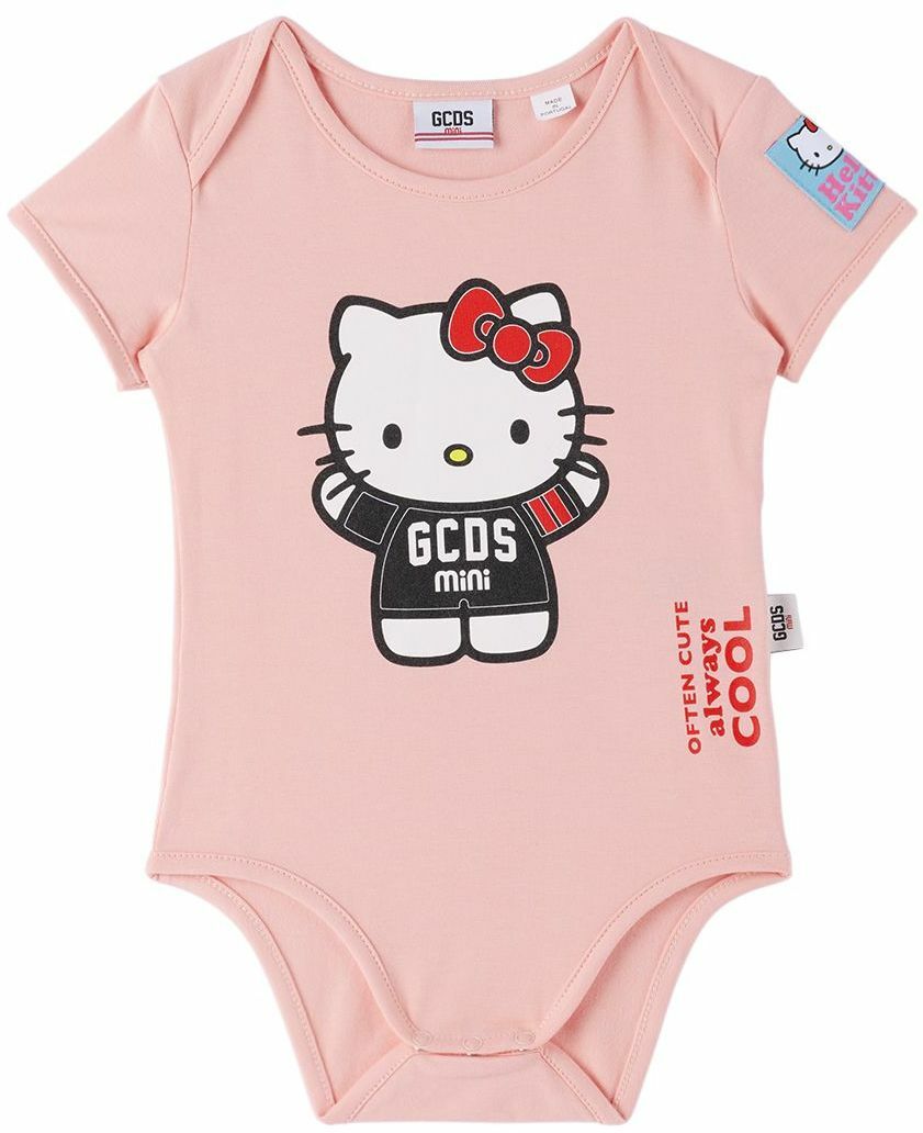 GCDS Kids Two-Pack Baby Pink Hello Kitty Edition Bodysuits