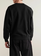 Stone Island - Logo-Embroidered Garment-Dyed Cotton-Jersey Sweatshirt - Black