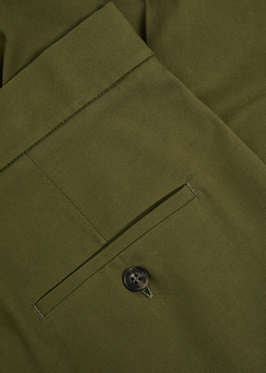 Weekend Max Mara Turn-up Twill Trousers Olive