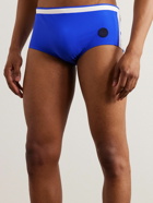 Frescobol Carioca - Sunga Logo-Appliquéd Striped Swim Briefs - Blue