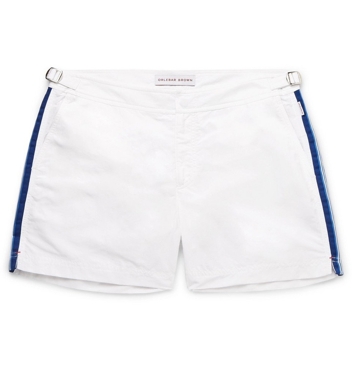 Photo: Orlebar Brown - Setter Slim-Fit Short-Length Striped Swim Shorts - White