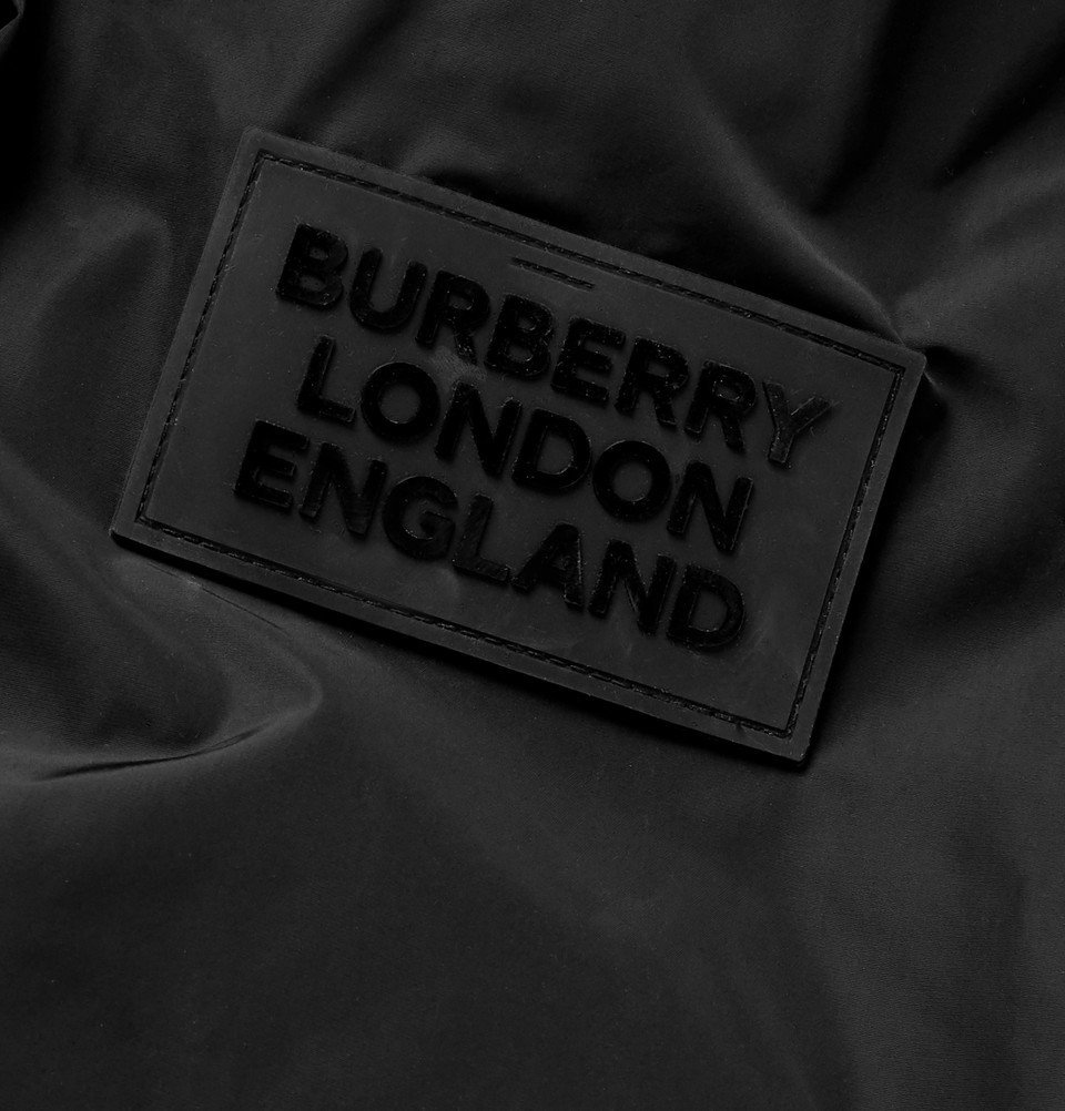 Burberry - Loqo-Appliquéd Shell Hooded Jacket - Black Burberry