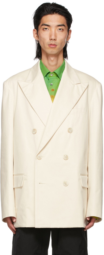 Photo: Dries Van Noten Beige Cotton Twill Blazer