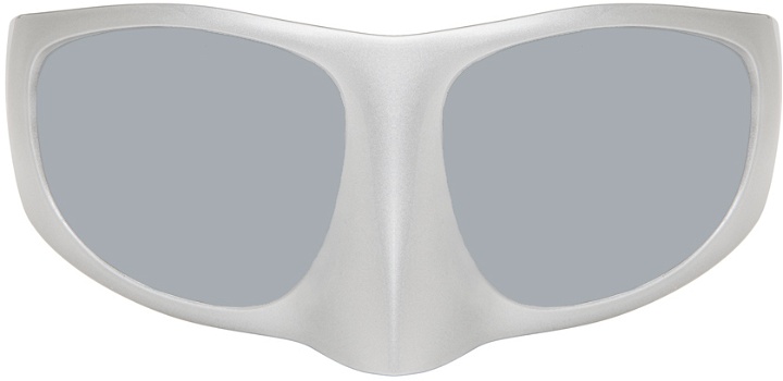 Photo: LINDA FARROW SSENSE Exclusive Silver 'The Mask' Sunglasses