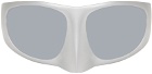 LINDA FARROW SSENSE Exclusive Silver 'The Mask' Sunglasses