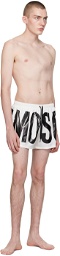 Moschino White Printed Swim Shorts