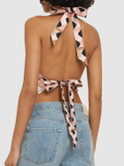 PUCCI Printed Silk Twill Halter Neck Top