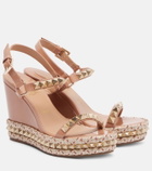 Christian Louboutin Pyraclou 110 leather espadrille wedges