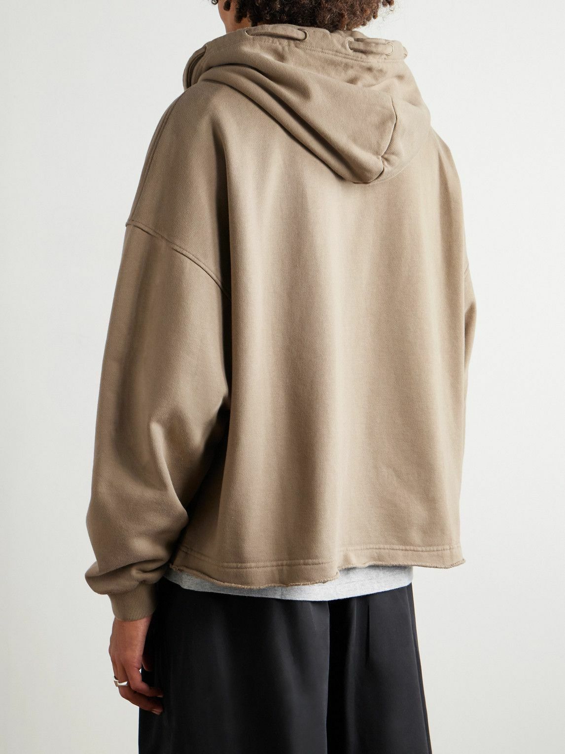 Dolce&Gabbana - Oversized Logo-Appliquéd Cotton-Jersey Zip-Up Hoodie - Brown