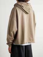 Dolce&Gabbana - Oversized Logo-Appliquéd Cotton-Jersey Zip-Up Hoodie - Brown