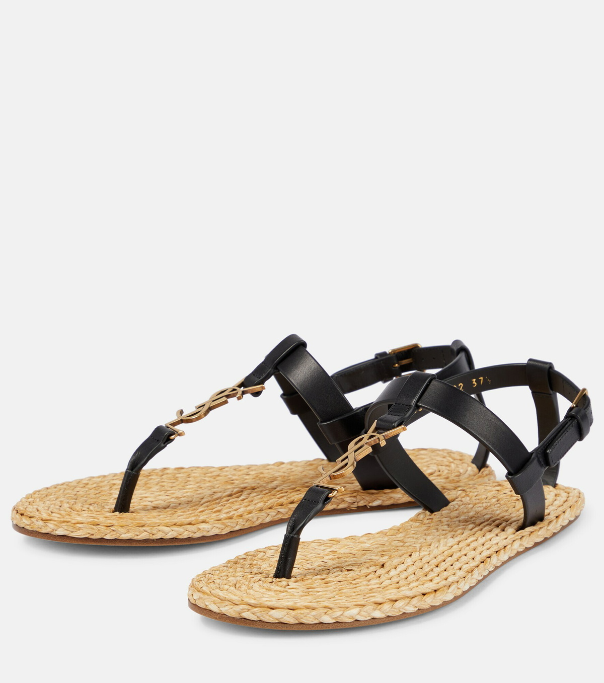 SL Cassandra Croc-Embossed Thong Sandals Black Leather main image 1