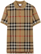 BURBERRY - Check Motif Cotton Polo Shirt