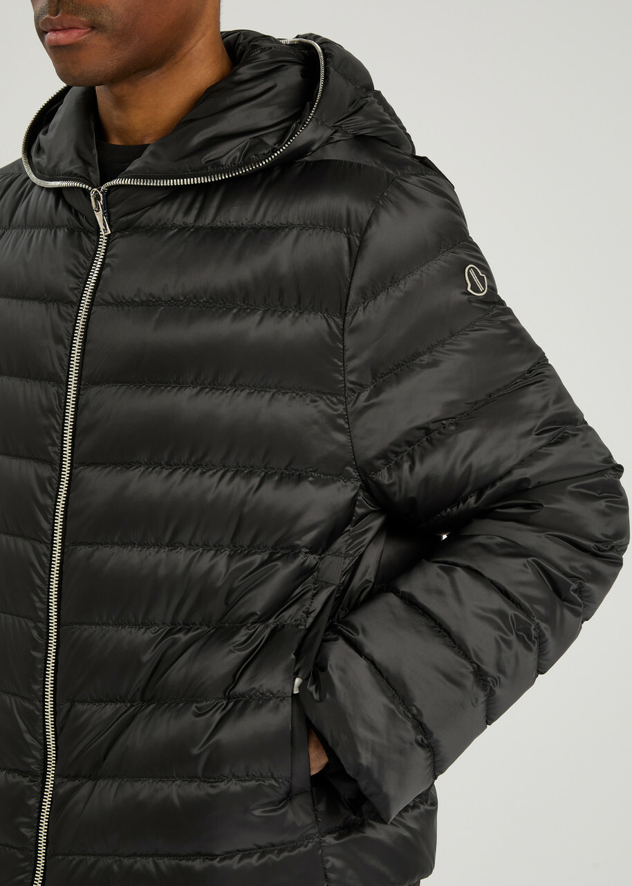 Rick Owens X Moncler Ziplock Hooded Padded Shell Jacket Black
