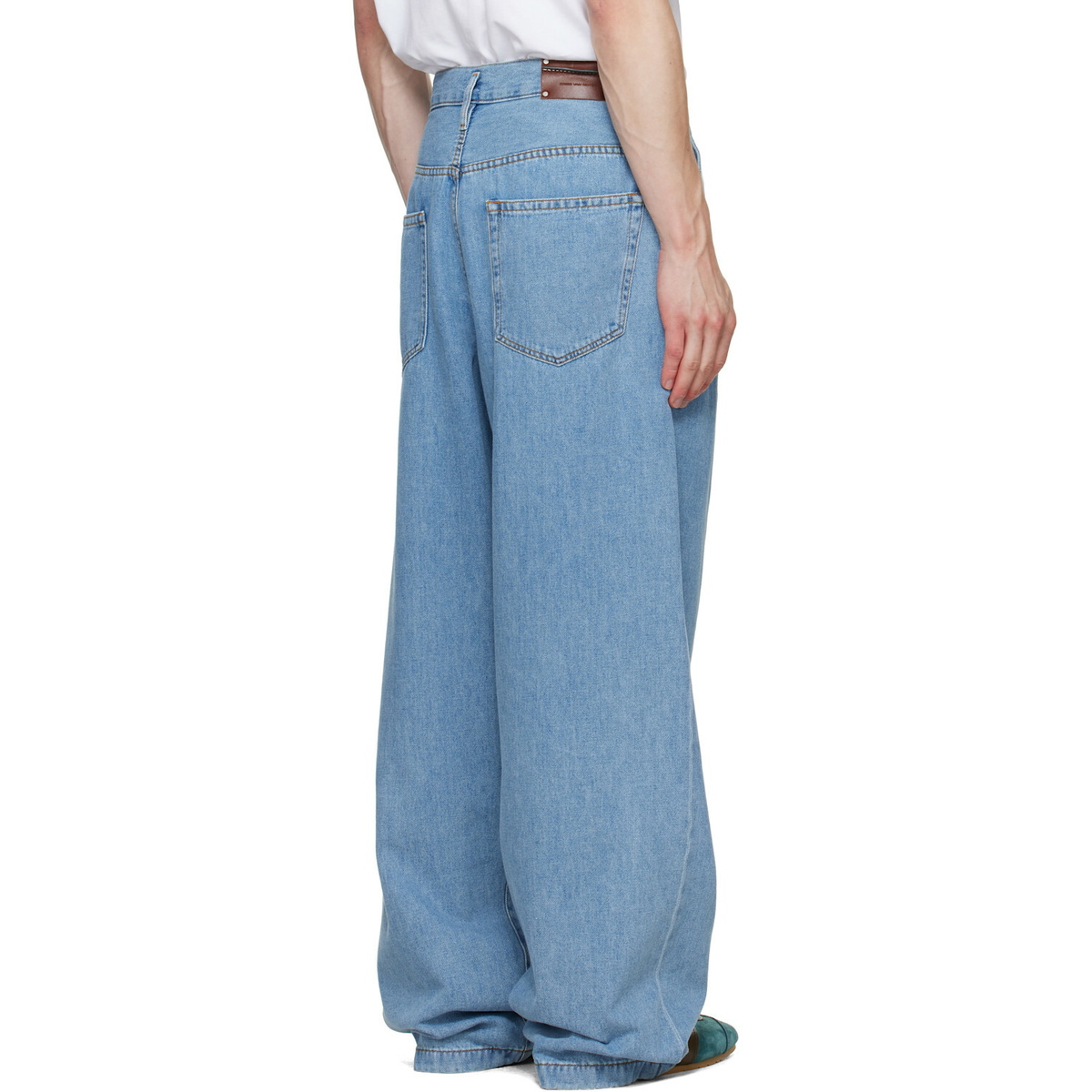 Dries Van Noten Blue Pleated Jeans