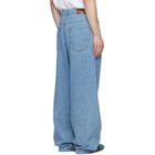 Dries Van Noten Blue Pleated Jeans