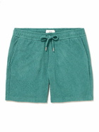 Mr P. - Straight-Leg Organic Cotton-Terry Drawstring Shorts - Blue