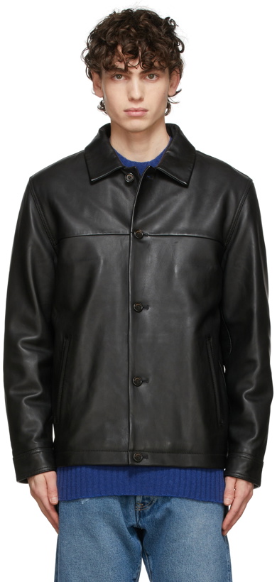 Photo: PRESIDENT's Black Leather Coach Jacket