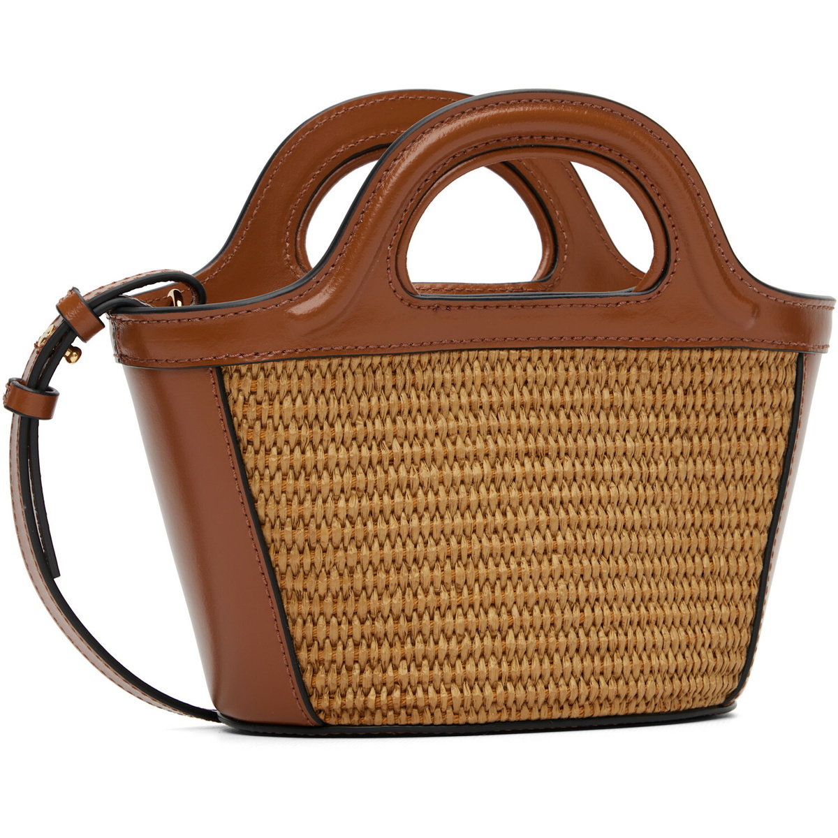 Marni Brown Tropicalia Micro Tote