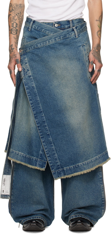 Photo: LU'U DAN Blue Wrap Denim Skirt
