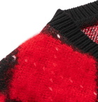 Alexander McQueen - Oversized Argyle Wool-Blend Sweater - Men - Red