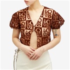 House Of Sunny Women's Casa Amour Embroidered Top in Earth