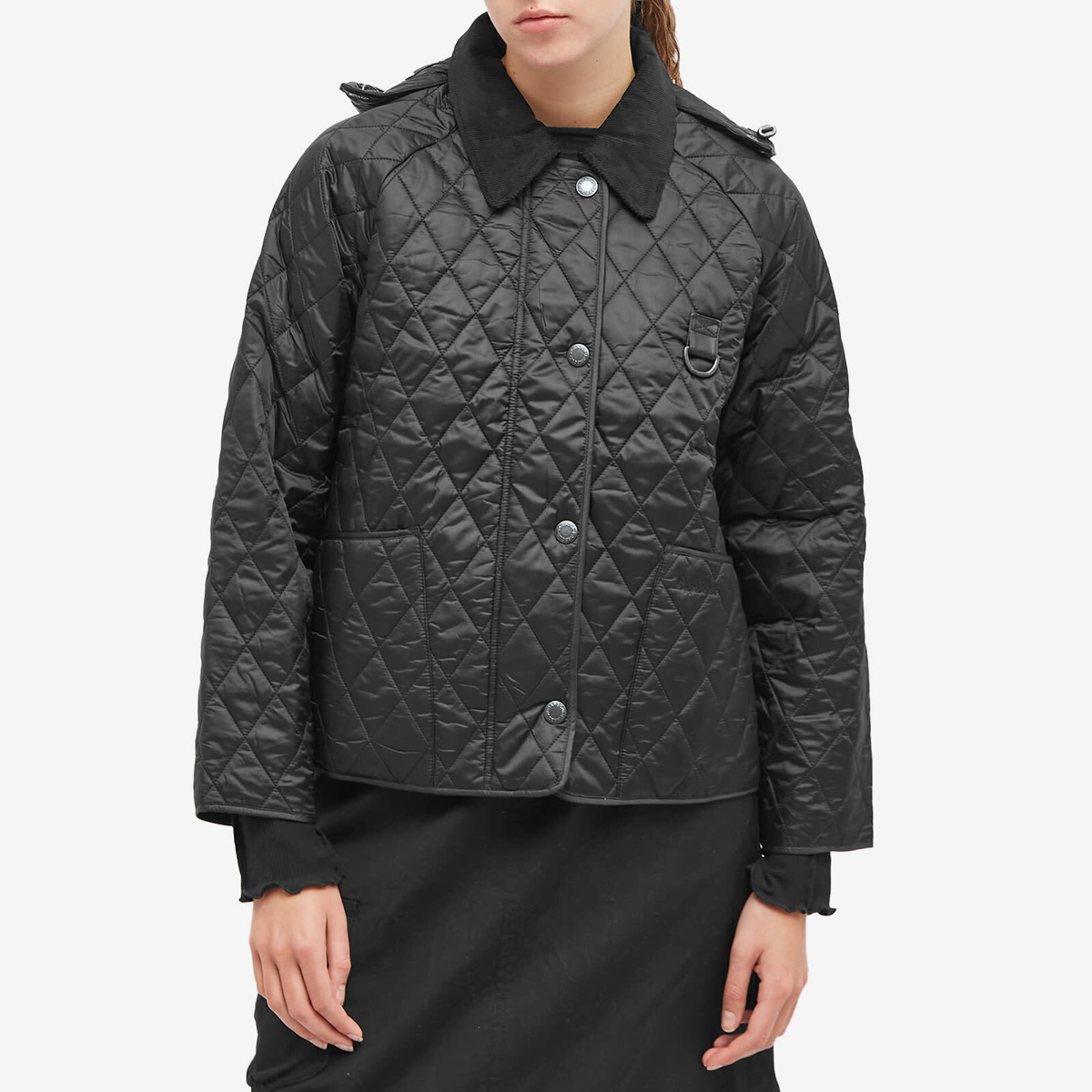 Barbour Women's Tobymory Short Quilted Jacket in Black/Ancient