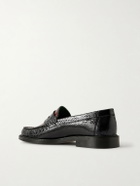 VINNY's - Yardee Snake-Effect Patent-Leather Loafers - Burgundy