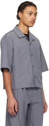 AMOMENTO Gray Cropped Shirt