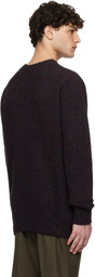 Sunspel Black Shetland Crew Neck Sweater