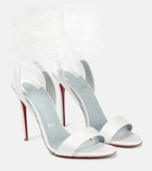 Christian Louboutin - Sandale du Désert 100 embellished satin crêpe sandals
