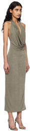 MISBHV Taupe Cowl Neck Maxi Dress