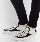 AMIRI - Leather-Appliquéd Canvas Slip-On Sneakers - Men - Black