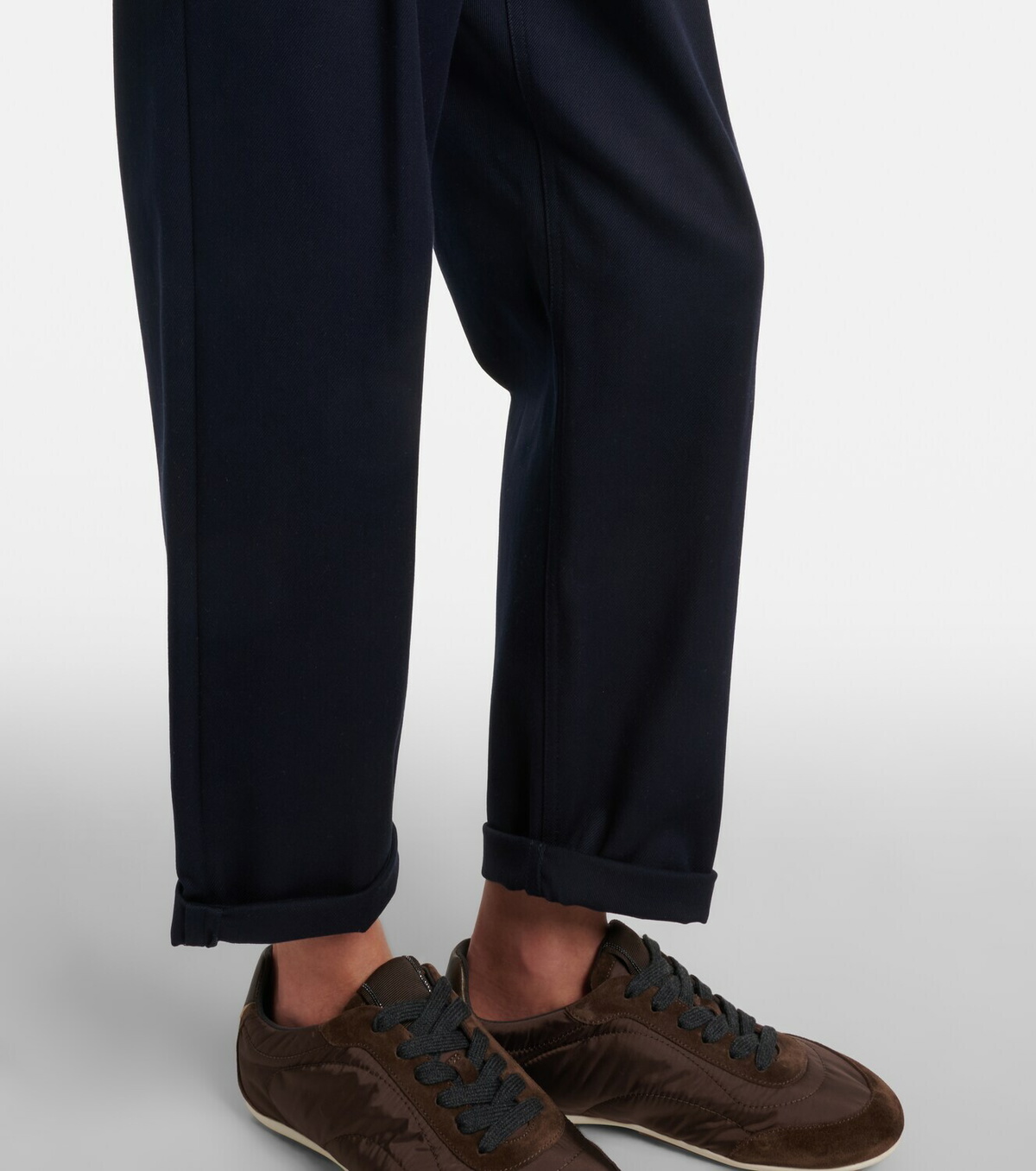 Brunello Cucinelli Monili cotton-blend straight pants