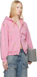 Balenciaga Pink Fruity Zip-Up Regular Fit Hoodie