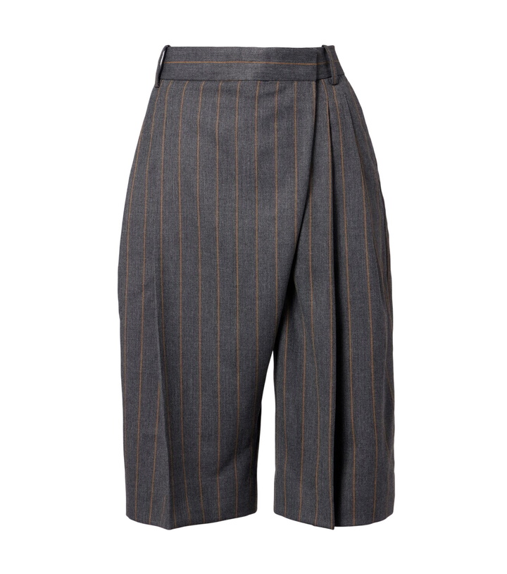 Photo: Ganni Pinstripe wrap shorts