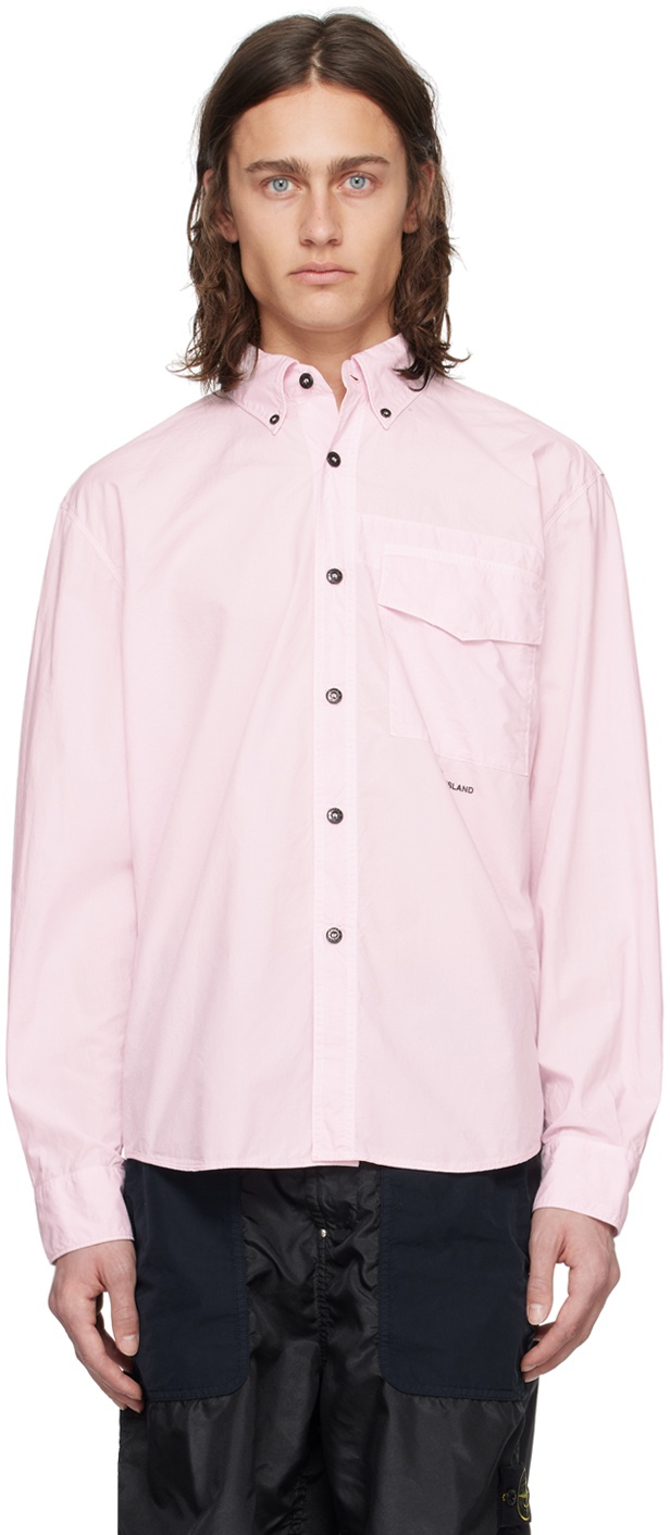 Photo: Stone Island Pink Spread Collar Shirt